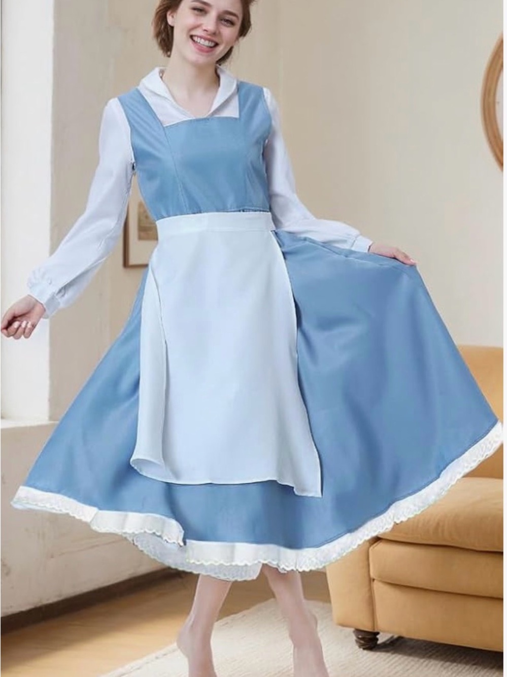 Women's Apron Maid Dress Cosplay Costume Halloween Cosplay